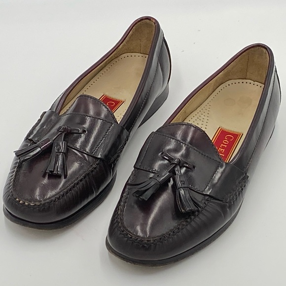 Cole Haan Burgundy Pinch Tassel Loafers - Size 8 E - Picture 5 of 8